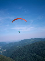 Paraglider decending from Ballon de l Alsace