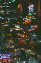 Patpong Road red light and commercial district at night.