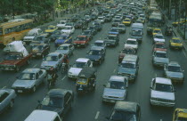 Congested multi-lane traffic around Siam SquareAutomobile Car