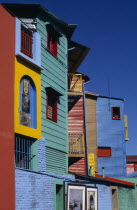 La Boca.  Brightly painted workers housing.