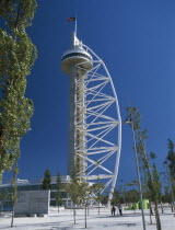 Parque das Nacoes or Park of Nations  former Expo 98 site. Vasco da Gama viewing tower.