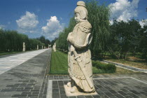 Statue on the Spirit Way leading to the tombs. Peking