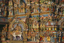 Sri Meenakshi Temple multi coloured carvings