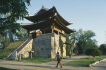 Taedong Gate.  Old city gate with two tiered roof.