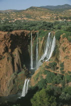 Waterfalls of the Olives.  Multiple falls cascading over rocks into natural pools.