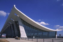 Entrance to Departure Hall of Dulles International Airport.