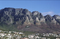 Camps Bay residential area  with the Apostles in back-ground.