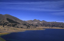 View from Peruvian side  mountains in the distance.