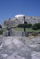 St Peters. Fort Grey Martello Tower and Shipwreck Museum. Also known as the Chateau de Rocquaine or the Cup and Saucer.