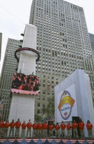 Rockefeller Centre  Democracy Plaza  during 2004 elections  billed as a grand celebration of democracy and citizenship.