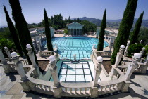 View over the Greek/Roman Neptune Pool at Hearst Castle owned by William Randolf HearstState Historical Monument