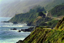 View of Highway 1 running along the coastline