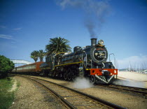 Tootsie engine of the National Train Collection travelling between George and Knysna.