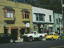 Port Townsend. Historic shops including Mary Webster cafe built in 1889.