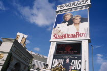 USA, Nevada, Las Vegas, Signs outside Caears Palace hotel and casino on the Strip.