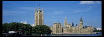 The Houses of Parliament and Big Ben with the River Thames in the foreground.