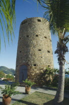 Blackbeards Castle a small tower with blue door set on hillside