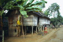 Dayak Longhouse in village