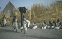 Shilluk tribe attending coronation of king.