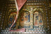 Monastery interior.  Detail of wall painting.