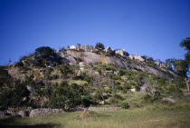 Great Zimbabwe Ruins.  Granite fortifications on hilltop.