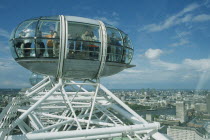 British Airways London Eye Milennium wheel capsule and skyline behind.