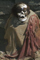 Mummified body in a Nazca cemetery.