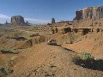 Rock formations seen from John Ford Point in evening light