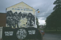 Falls Road. Mural displaying twenty five years of troubles