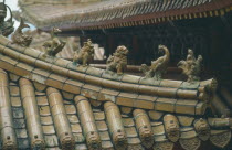 Detail of carved roof of Wen Wu Temple