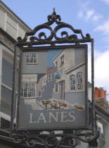 The Lanes Signpost.