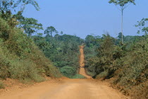 Trans Amazonian highway between Altanira and Itaituba looking west. Brasil