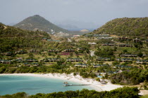 Jambu Beach at Raffles Resort with Union Island in the distance