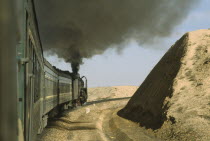 Steam Train In desert