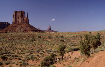 Panoramic view of The Mittens in early evening light