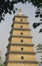 Big Goose Pagoda seen through trees