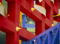 Brightly coloured detail of the Asia And Pacific Centre