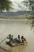 People traveling off on a Hide Raft