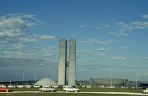 Palace of National Congress buildings seen over road in the foreground