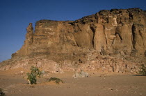 Gebel Barkal.  Table topped mountain and site of Temple of Mut built by the Pharoah Taharqa in the 680s BC.  UNESCO World Heritage site. Jebel Barkal