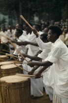 Tutsi drummers or tambourinaires.Watutsi