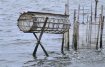 Traditional shrimp fishing net basket