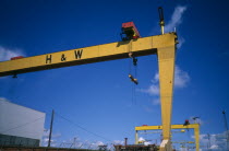 The famous Harland & Wolf shipyard cranes  once the largest in europe.