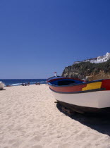 Colourful fishing boat on the beach