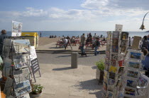 Postcards for sale on the seafront.