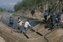 Men building irrigation canal