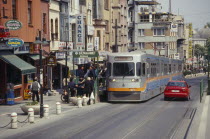 Modern electric tramBus Train