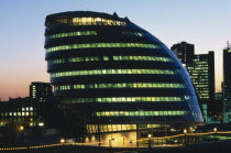 GLA Building located Southwark  illuminated at dusk