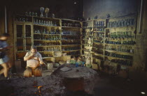 Worker in glass factory