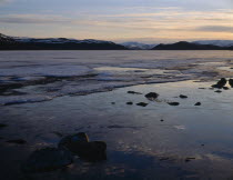 Kilpisjarvi     West panorama to Norway midnight sun Way of the Four Winds lake